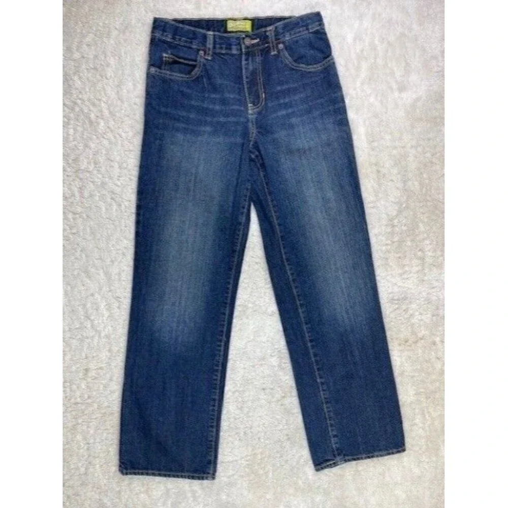 Old Navy Boys Size 16 Jeans Straight Dark Wash Cotton Adjustable